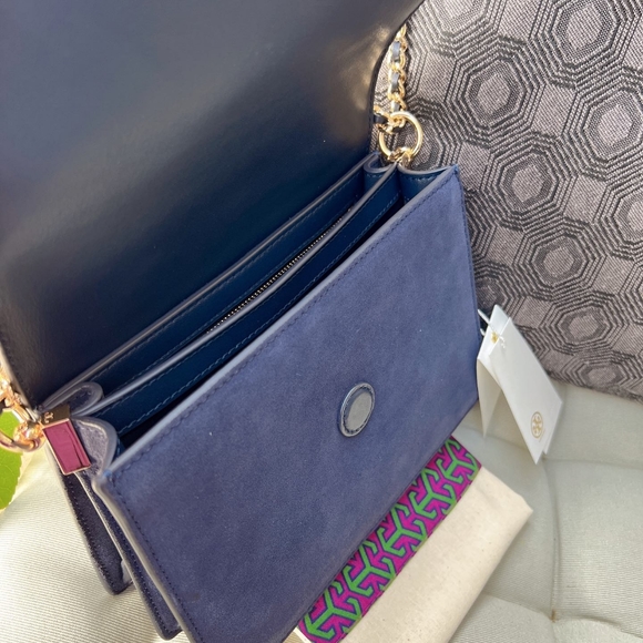 NWT Tory Burch Parker Flower Embroidered Leather Shoulder/crossbody Bag - Picture 5 of 7